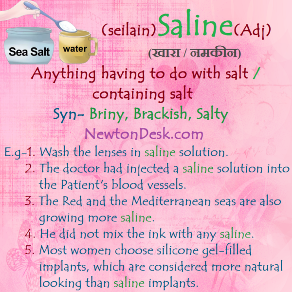 Saline Meaning – Anything Having To Do With Salt