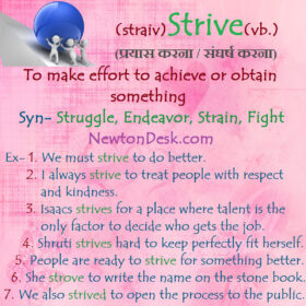 Strive Meaning – To Make Effort To Achieve Something