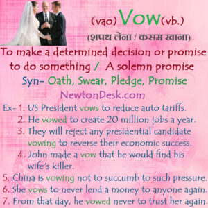 Vow Meaning - A Solemn Promise | Vocabulary Cards
