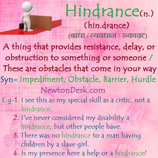 Hindrance – These Are Obstacles That Come In Your Way