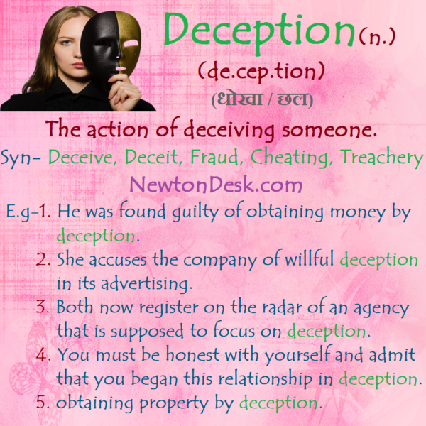 Deception – The Action of Deceiving Someone