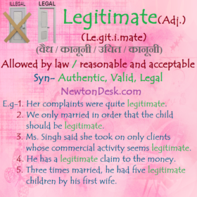 Legitimate Meaning – Allowed by law