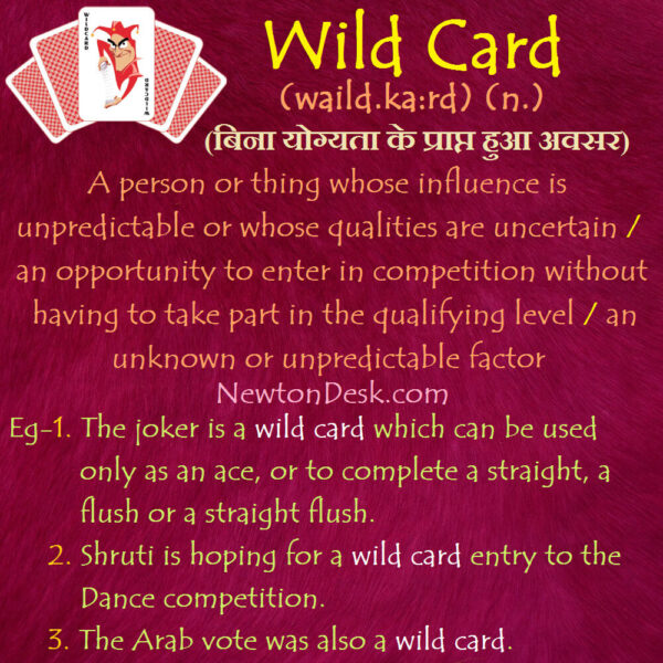 Wild Card Meaning – An Unknown or Unpredictable Factor