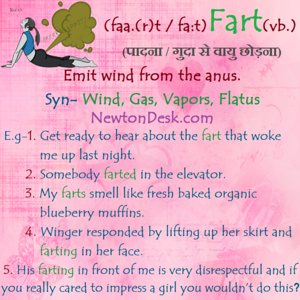 Fart Meaning – Emit Wind From The Anus.