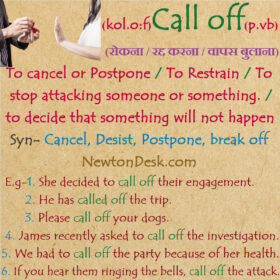 Call Off Meaning – To Decide That Something Will Not Happen