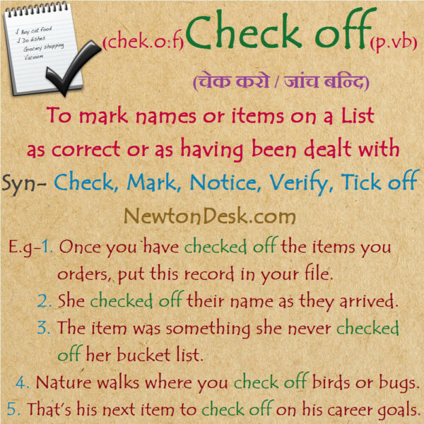 Check Off Meaning – To Mark With A Tick