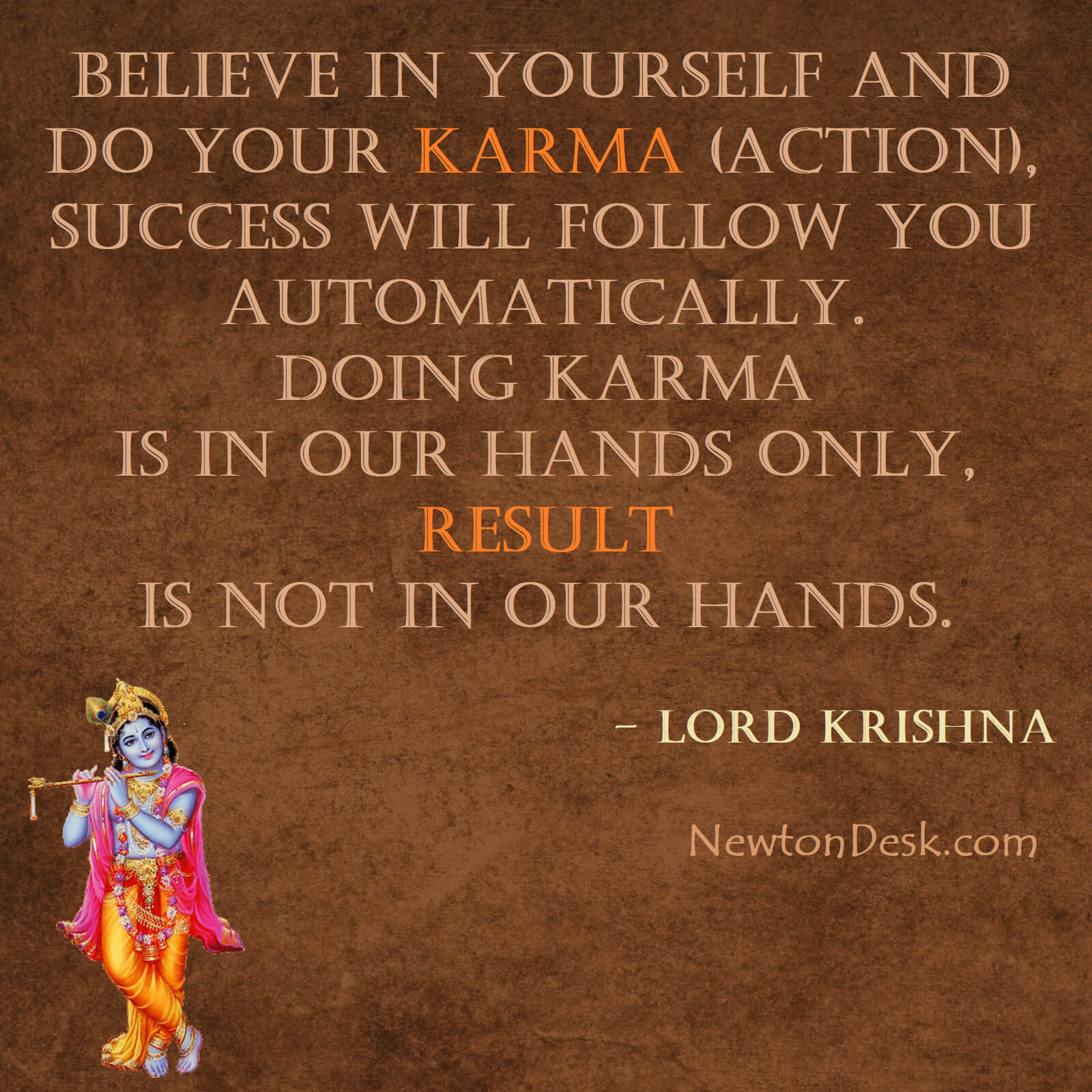 Karmanye Vadhikaraste Ma Phaleshu - Lord Krishna Quotes On Karma