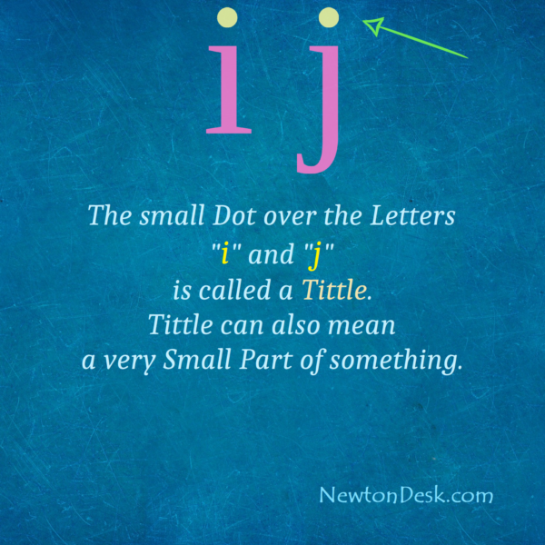 Dot Over The Letters “i” and “j” Is Called A Tittle