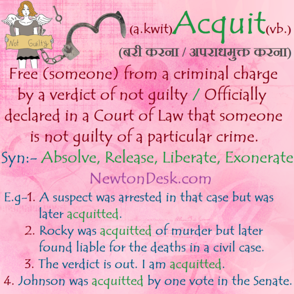 Acquit Meaning – Officially Declared Someone Is Not Guilty