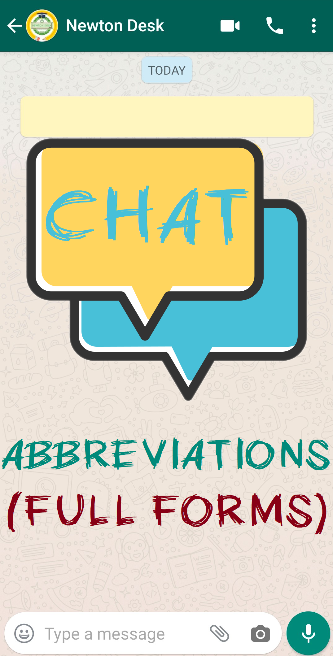 Chat abbreviations list