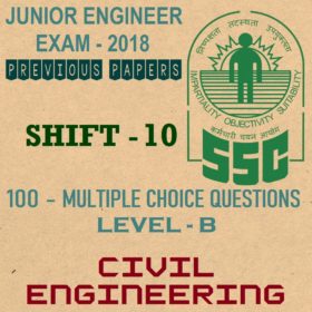 SSC JE Previous Question Paper 2018 Shift 10 (Civil Engineering)