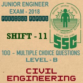 SSC JE Previous Question Paper 2018 Shift 11 (Civil Engineering)