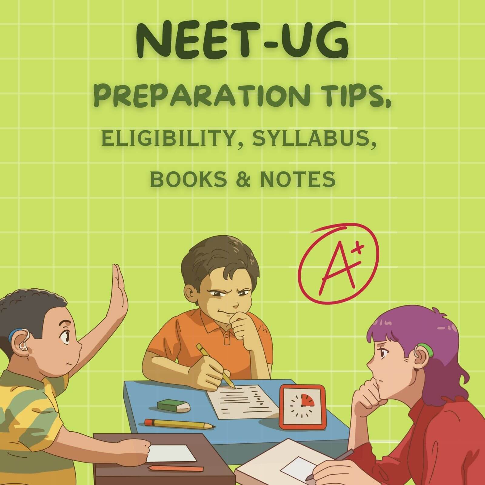 neet ug preparation tips and strategy for students with green background
